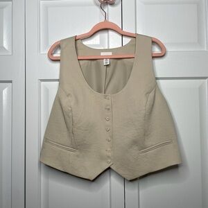 H&M Tan Cream Sleeveless Crop Top